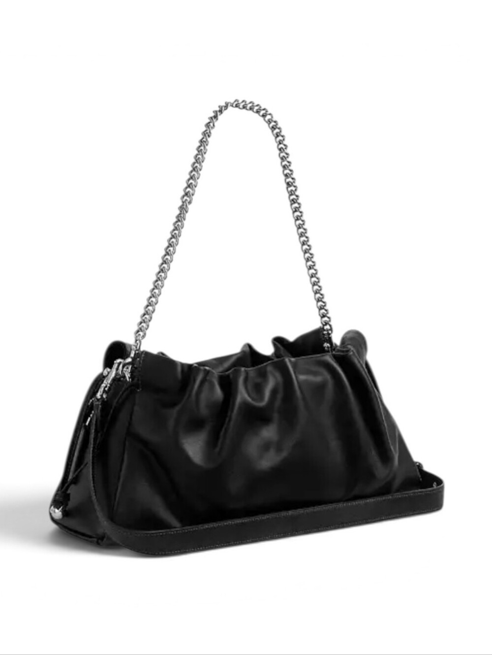 Coach Faye Large Black Leather Shoulder Bag with Chain - Picture 2 of 7